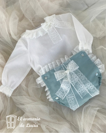 Cubrepañal y blusa manga larga Anaís